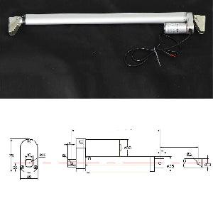 6 Inch Stroke 1000N 225 lbs DC 12 Volt Linear Actuator - mounting brackets