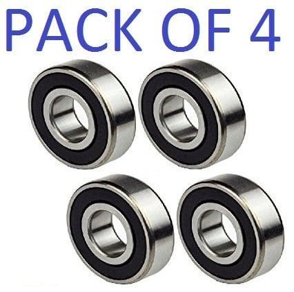 4-Pack 6004-2RS Bearings 20x42x12mm Ball Bearings Dual Sided Rubber Sealed