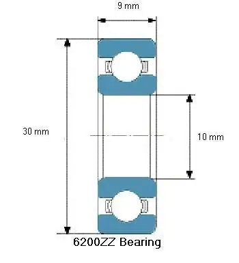 6200ZZ Wheelchair Bearing - 10x30x9mm Shielded Ball Bearing