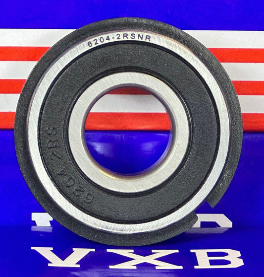 6204-2RSNR Bearing 20x47x14mm Sealed - Snap Ring