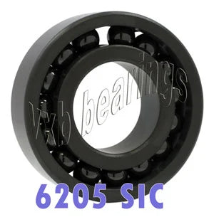 6205 Full Complement Full Ceramic Bearing SIC Silicon Carbide 25x52x15mm