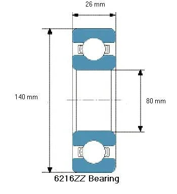 6216ZZ Bearing Deep Groove 6216ZZ