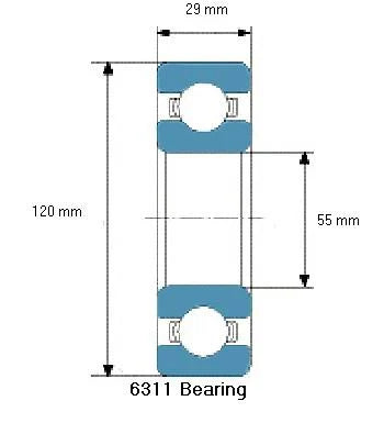 6311 Hybrid Deep Groove Bearing 55x120x29mm