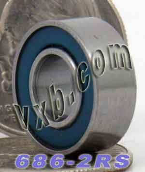 686-2RS Bearing 6x13x5 - Sealed - Miniature