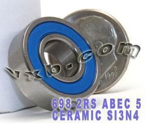 698-2RS Bearing 8x19x6 Si3N4 Ceramic ABEC-5 Miniature