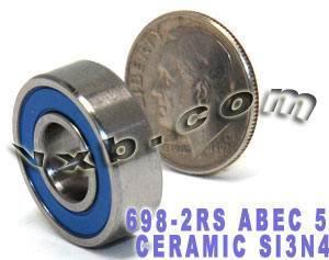 698-2RS Bearing 8x19x6 Si3N4 Ceramic ABEC-5 Miniature