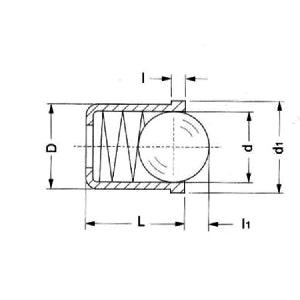 6mm x 7mm Drop-in Stainless Steel Spring Ball Plunger