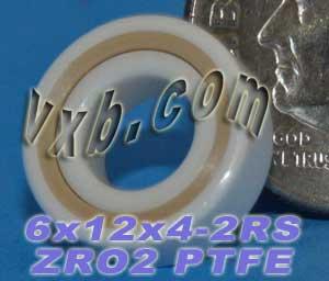 6x12x4mm ZrO2 Full Ceramic Sealed Miniature Bearing