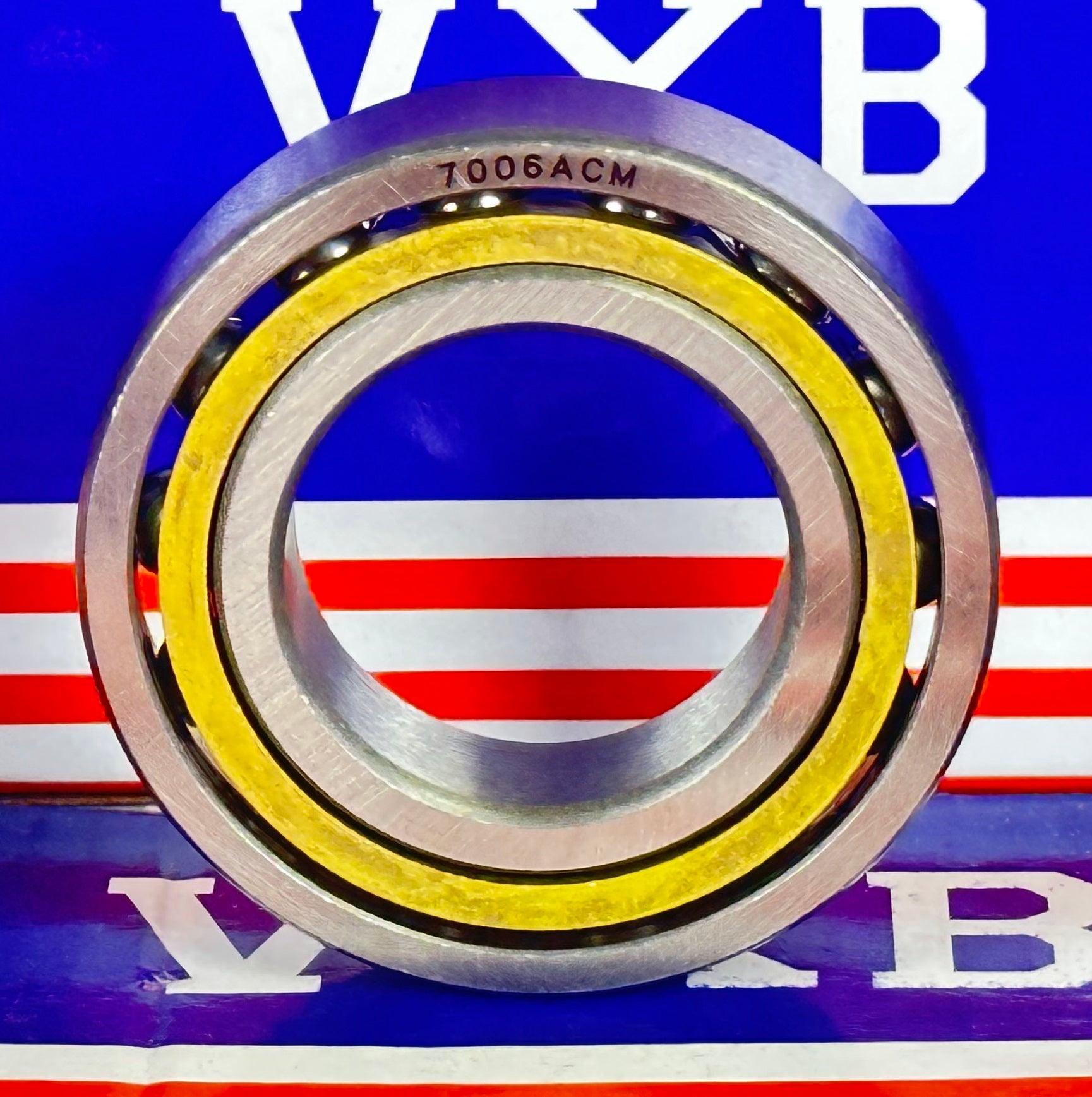 7006ACM Angular Contact bearing Bronze Cage 30x55x13mm