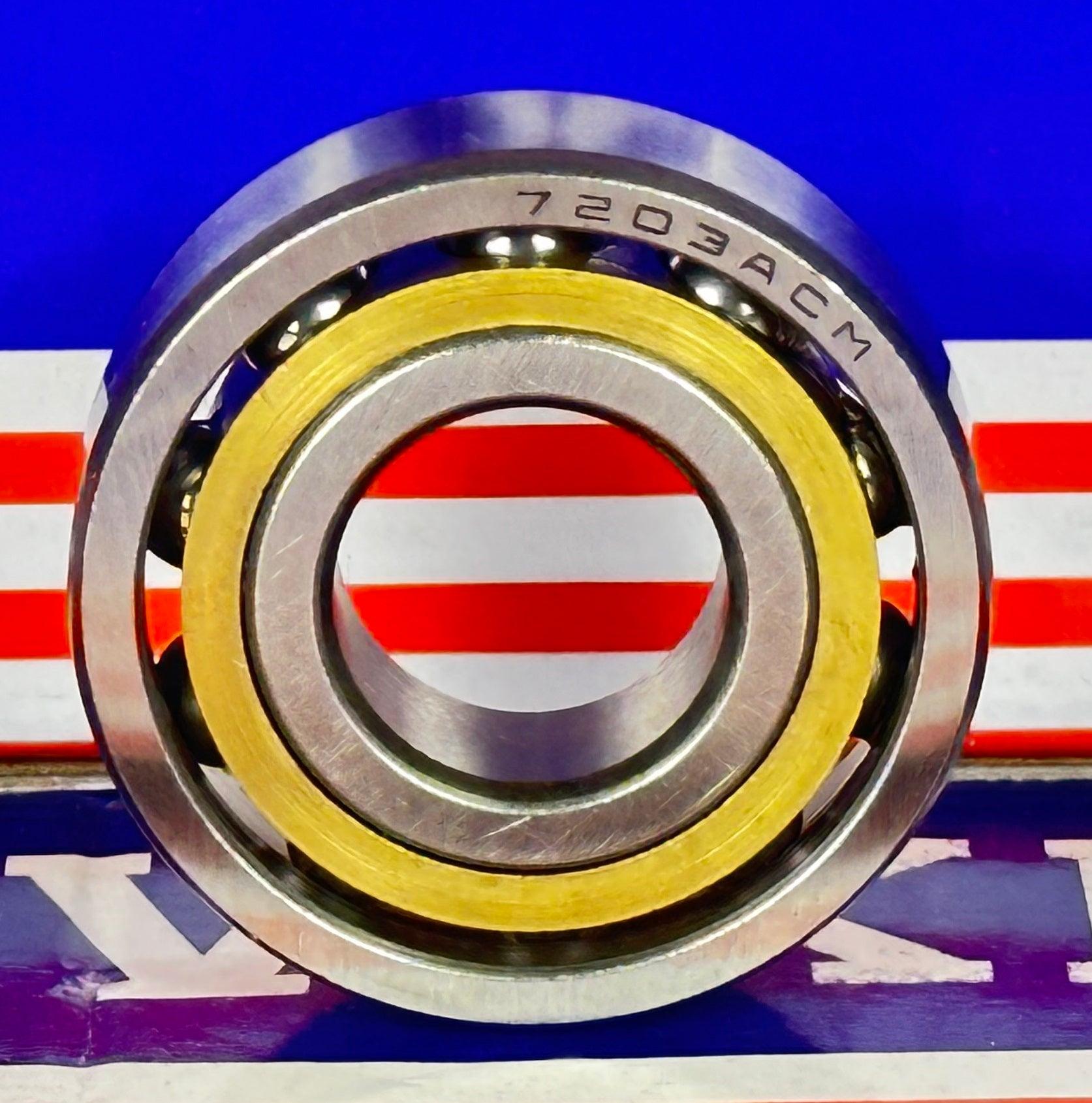 7203ACM Angular Contact bearing Bronze Cage 17x40x12mm