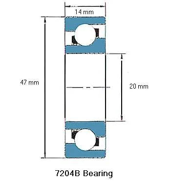 7204B Angular Contact Ball Bearing 20x47x14mm