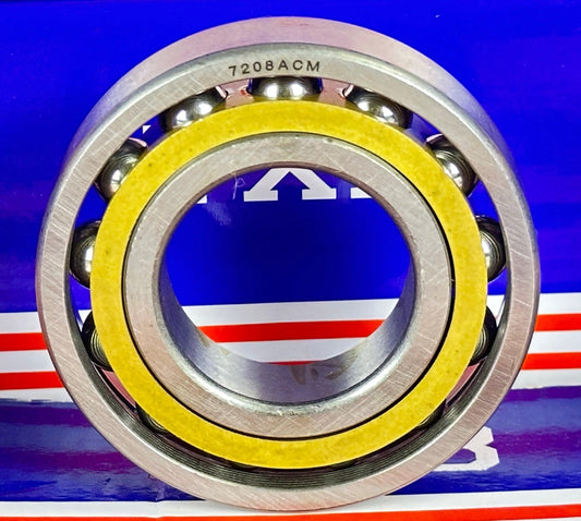 7208ACM Angular Contact bearing Bronze Cage 40x80x18mm