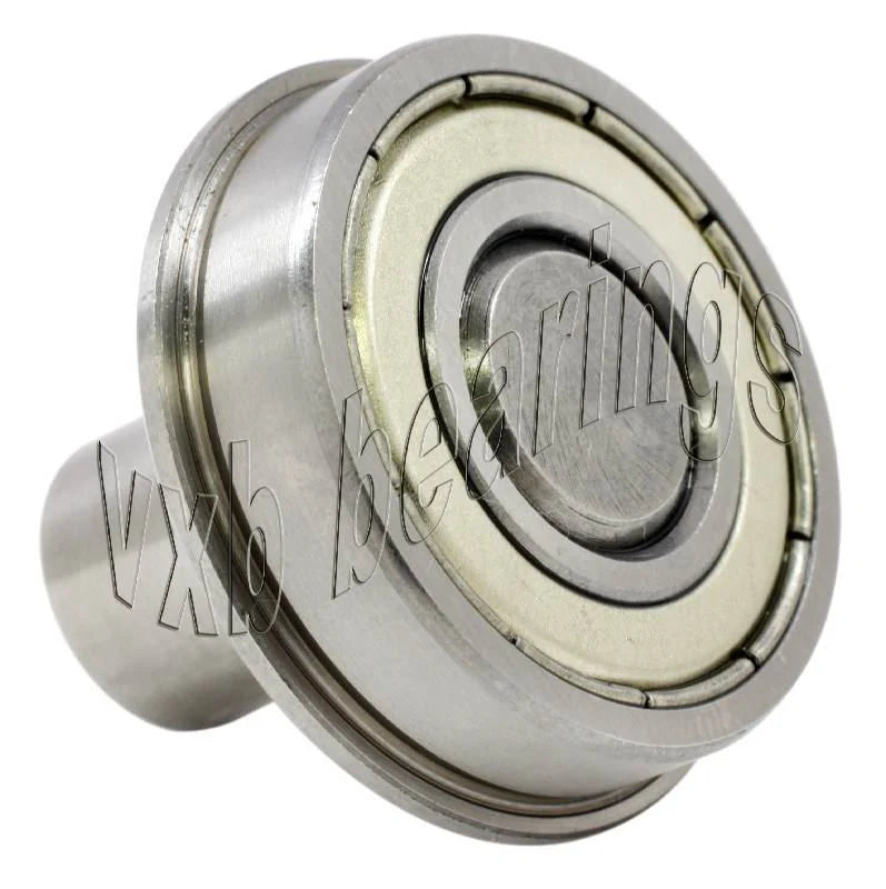 7/8 Inch Flanged Bearing - 3/8 diameter integrated 1 Inch Axle
