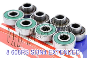 8 Skateboard Extended SI3N4 Ceramic Bearing Built-in Spacers Bearing