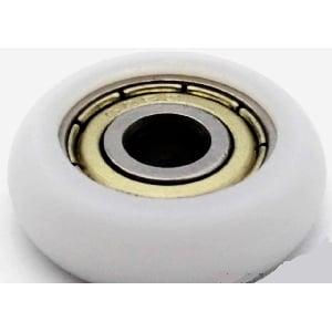 8mm Bore Bearing - 30mm White Plastic Tire 8x30x9mm