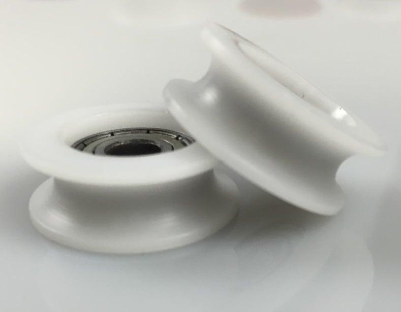 8mm Bore Bearing - 46.5mm Round Nylon Pulley U-Groove Track Roller Bearing 8x46.5x10mm