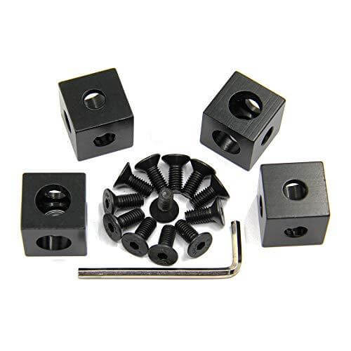 8PCS Black Corner Bracket Cube (20x20x20mm) for 6mm Slot Aluminum Extrusion Profile 2020 Series (Cube Corner-8PCS)