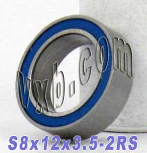 8x12 Sealed Bearing 8x12x3.5 Stainless Steel Miniature