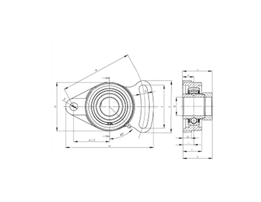 HCFA208 Adjustable Flange Cartridge Bearing Unit 40mm Mounted Bearing - Eccentric Collar Lock