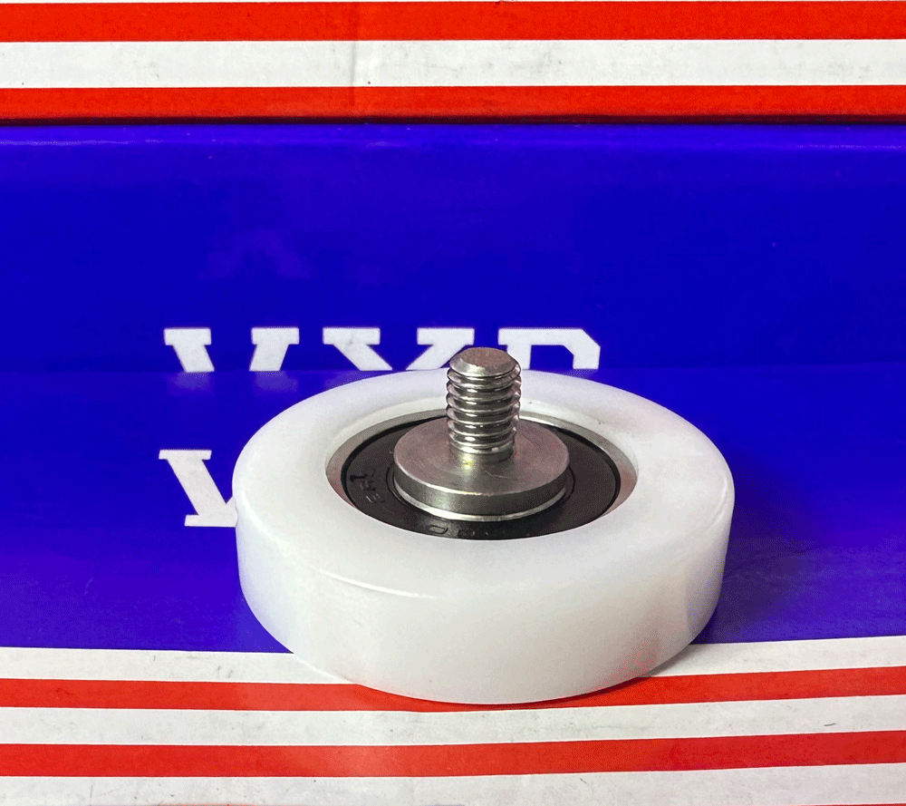 POM17x50x18-2RS C2 L12 Plastic Bearing 17x50x18 Sealed Bearing White Tire M10 Stud