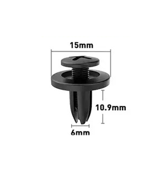 6mm Hole Push-in Plastic Rivet 10.9mm Auto Trim Fastener 6x10.9mm