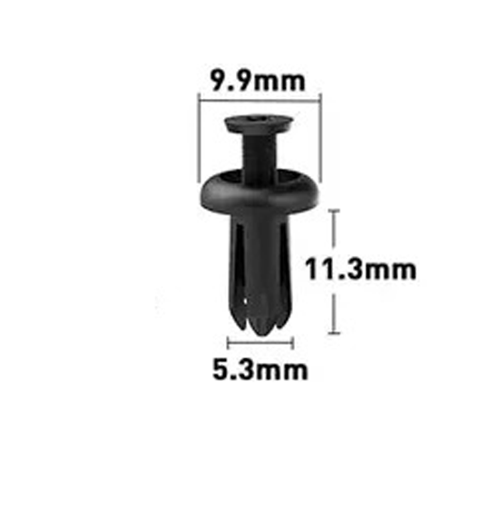 5.3mm Hole Push-in Plastic Rivet 11.3mm Auto Trim Fastener 5.3x11.3mm