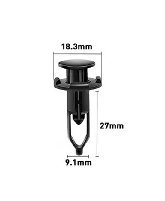 9.1mm Hole Push-in Plastic Rivet 27mm long Front Bumper Type Fasteners Clips Nylon Push 9.1x27mm
