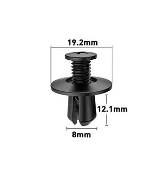 8mm Hole Push-in Plastic Rivet 12.1mm Auto Trim Fastener 8x12.1mm