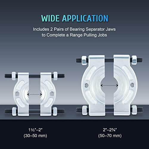 Bearing Puller Set, 5 Ton Capacity Bearing Separator, Pinion Wheel Bearing Removal Kit - 2" & 3" Jaws, Wheel Hub Axle Puller Set, Heavy Duty Bearing Splitter Tool Kit