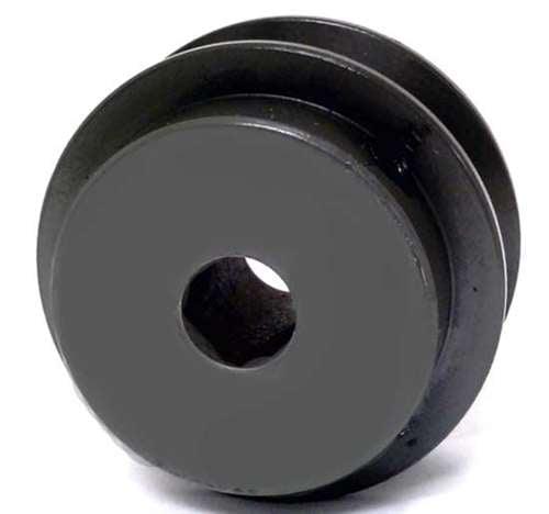 BK25 1/2" Bore Solid Pulley - 2.5" OD for V-belts cast iron size 4L, 5L