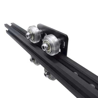 Black 2020 Aluminum Extrusion V-Slot Gantry Plate Set w White Wheels
