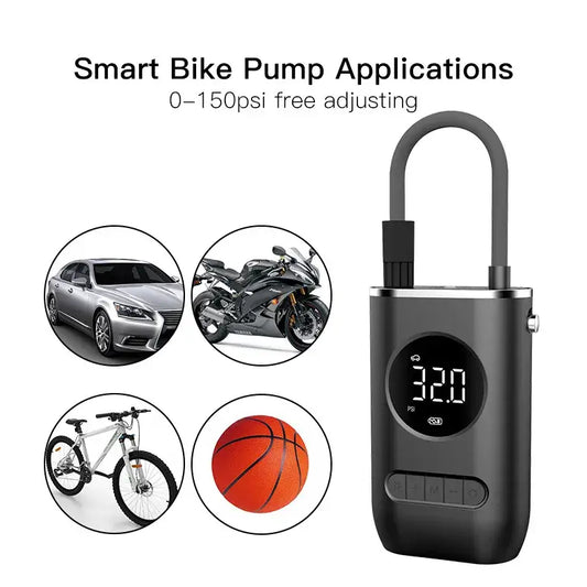 Car Portable Tire Inflator Wireless/Cordless USB-C Rechargeable Battery Operated