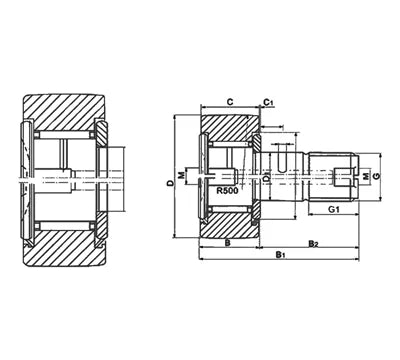CF5 13mm Cam Follower Needle Roller Bearing