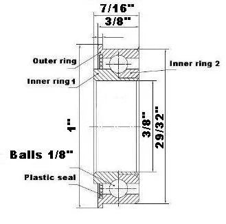 F1229 Flanged Bearing - Full Complement - 3/8x29/32x7/16 Inch
