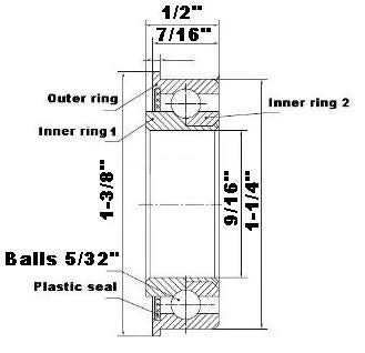 F1840 Flanged Bearing - Full Complement - 9/16" x 1-1/4" x 1/2"