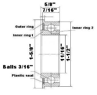 F2248 Flanged Bearing - Full Complement - 11/16" x 1-1/2" x 5/8 Inch