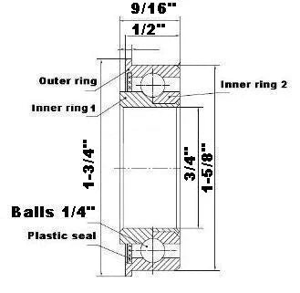 F2452 Flanged Bearing - Full Complement - 3/4" x 1-5/8" x 9/16"