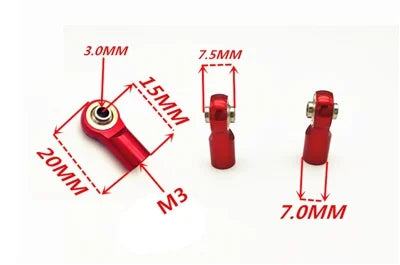 Female Rod End 4mm Red PHS4 Right Hand Mini Heim Joint