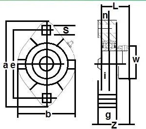 FHFLCTQ204-20mm Bearing Flange Ductile Flush 2 Bolt 20mm