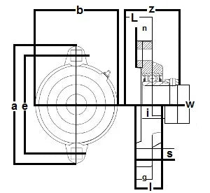 FHFX206-19 Bearing Flange Ductile 2 Bolt 1 3/16 Inch