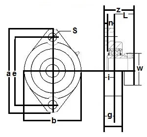 FHLF206-19G Bearing Flange 2 Bolt 1 3/16 Inch Bearing