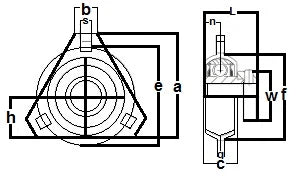 FHPFTZ206-19 Flange 3 Bolt Triangle 1 3/16 Inch Bearing