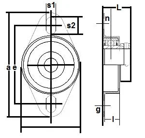 FHR205-25m-4X729 Bearing Flange Pressed Steel 2 Bolt 25mm Bearing