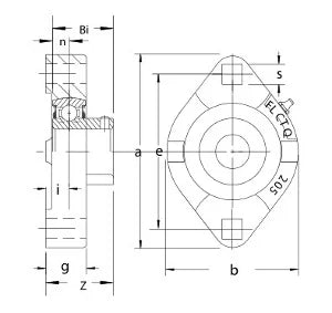 FHSFLCTQ201-8 Bearing Flange Ductile Flush 2 Bolt 1/2" Bearing