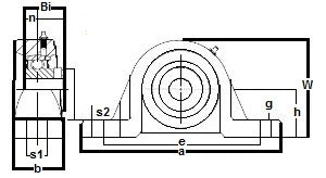 FHSP206-19G Pillow Block Standard Shaft Height 1 3/16 Bearing