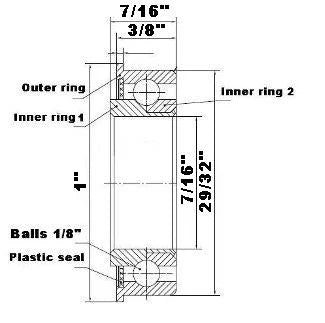Flanged Heavy Duty Ball Bearing 7/16" x 29/32" x 7/16" inch