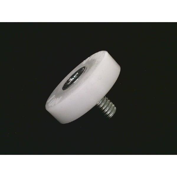 Flat Nylon Ball Bearing - 24mm White Plastic Tire for sliding doors & windows