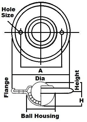 FSBT-1 CS Ball Transfer Unit 1 Main Ball USA made Bearing