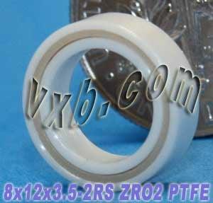 Full Ceramic MR128-2RS Sealed Miniature Ball Bearing 8x12x3.5 ZrO2