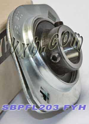 FYH Bearing SBPFL203 17mm Stamped oval 2-Bolt Flanged Mounted Bearing